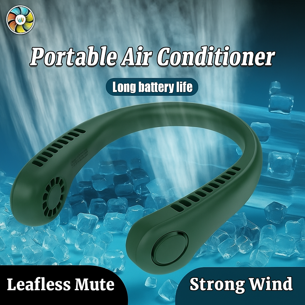 Ventilator portabil pentru gat, 5 trepte de viteza, reincarcabil USB tip C