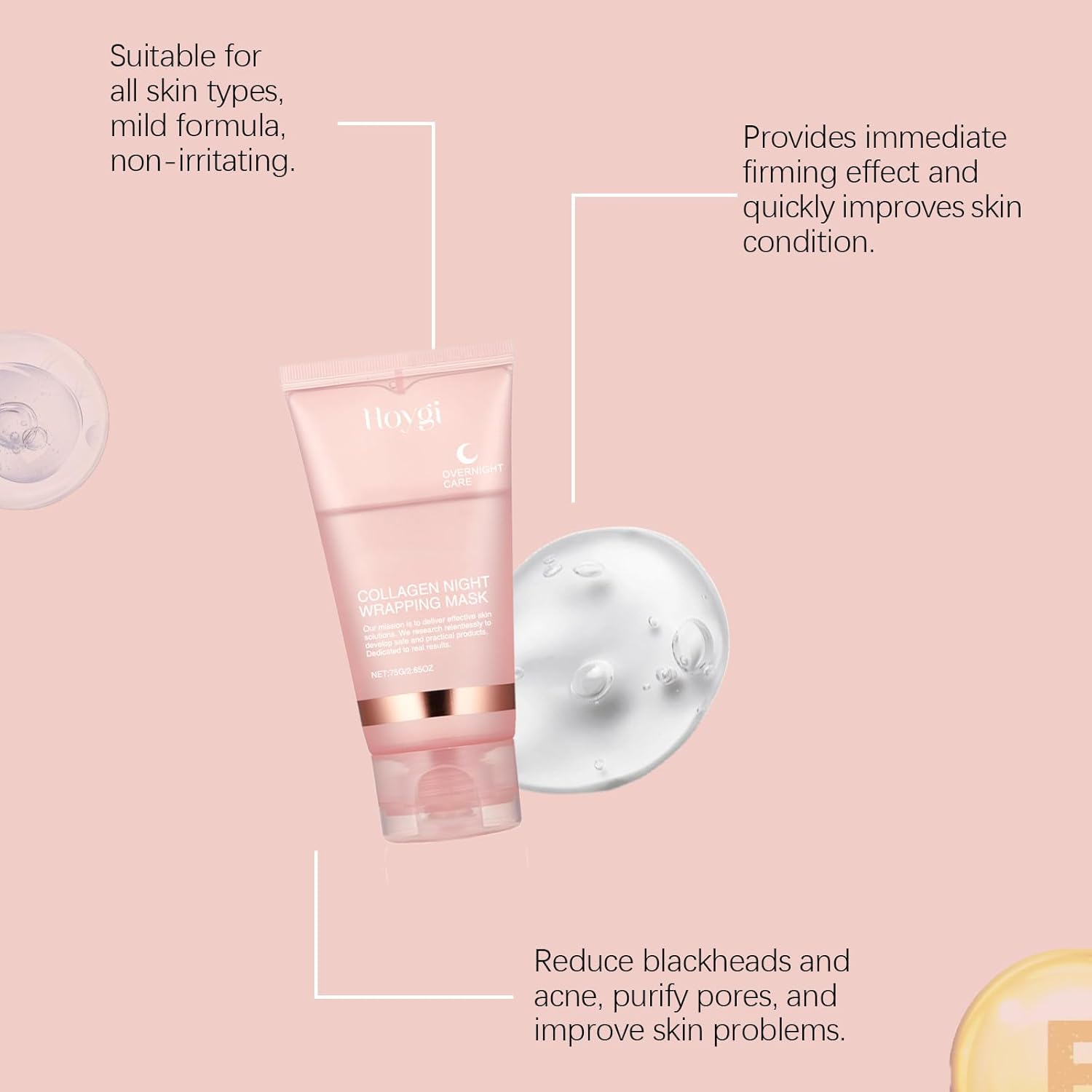 Masca de noapte cu colagen, Korean Skin Care, Collagen Night Wrapping Mask, 75g