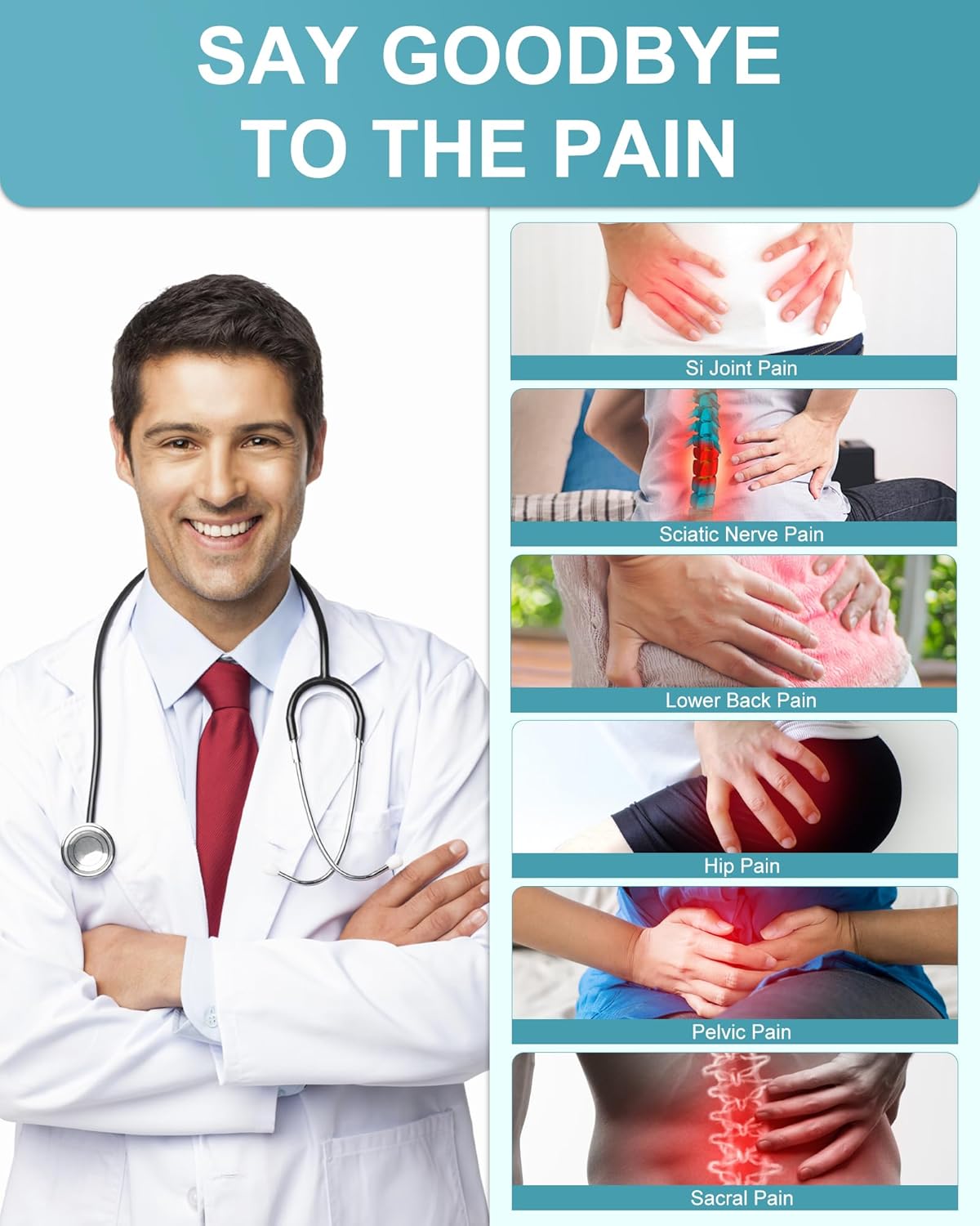 Centura SuportMax – Suport pentru șold, spate și zona lombară, unisex, cu 3 benzi elastice