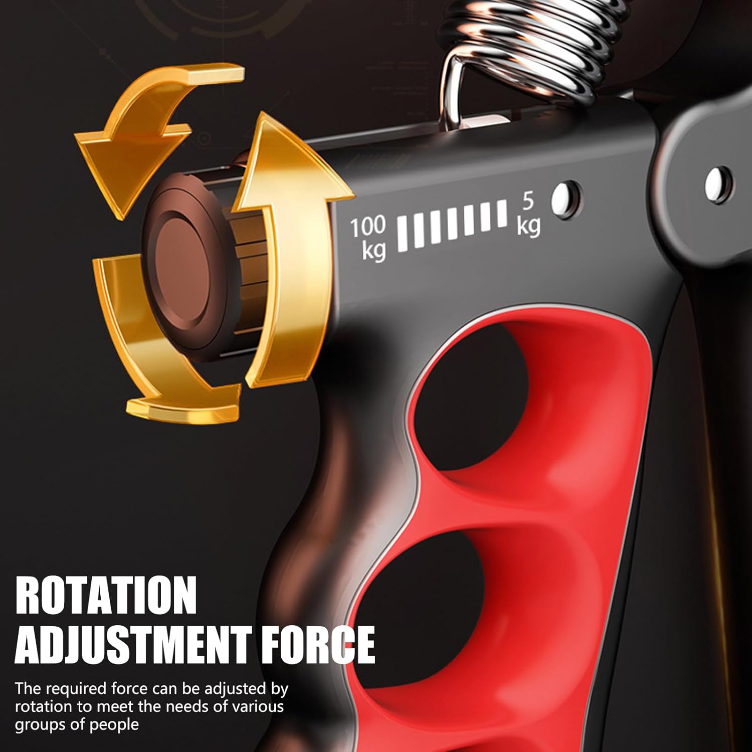 Flexor Maini Reglabil 5-100 kg, Afisaj Numarator Mecanic, Pentru antrenament antebrat, exercitii recuperare maini