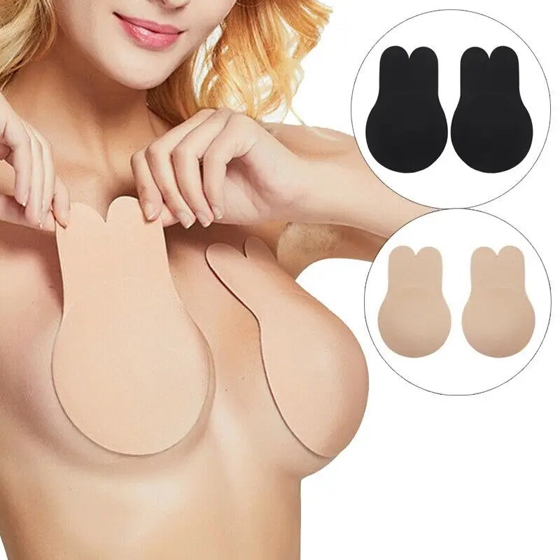 Sutien invizibil, din silicon cu efect de push up, Nude