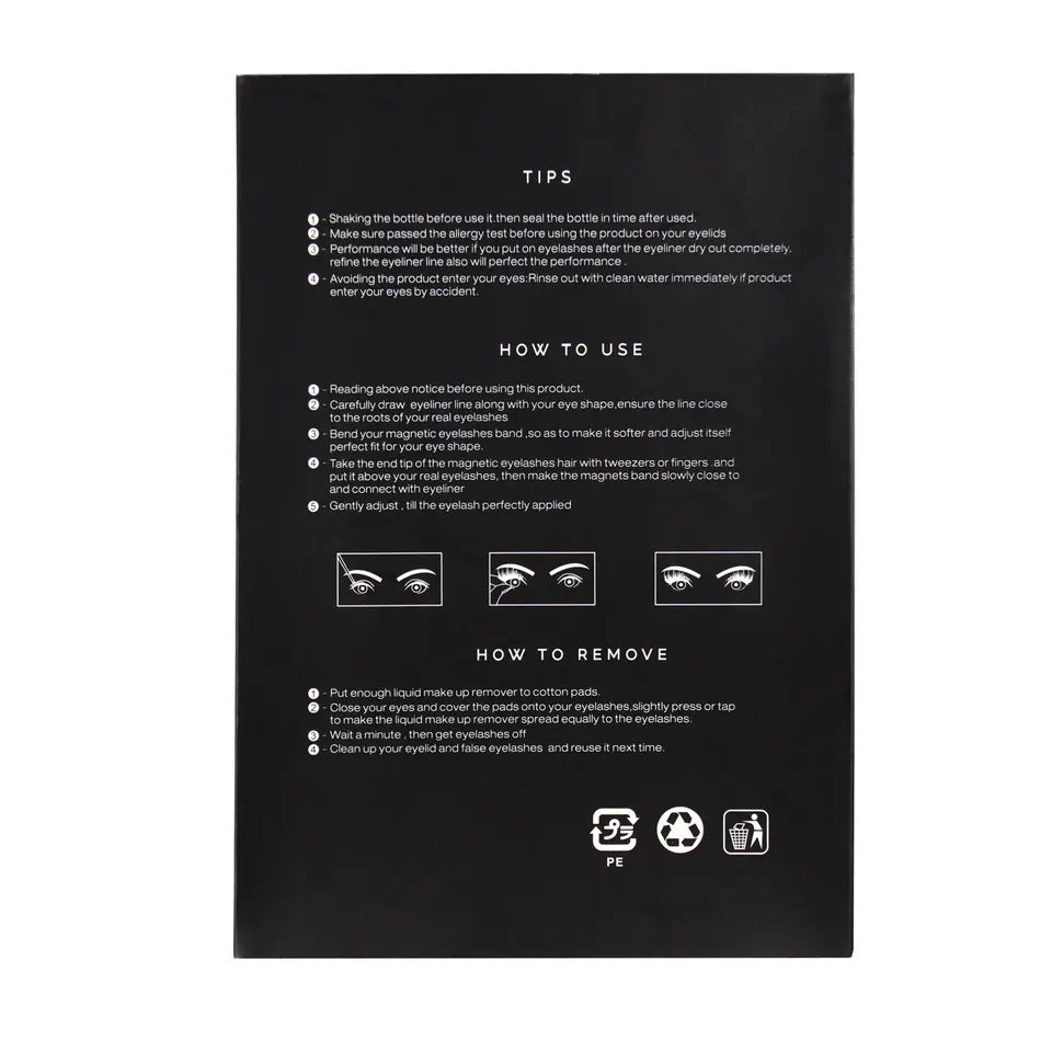 Set 10 Perechi Gene False magnetice 3D, 1 aplicator gene false, 2 Eyeliner