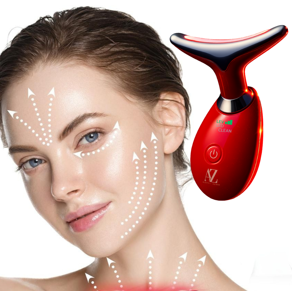 Aparat masaj facial cu LED & masaj termic – Fata si Gat | AZ Beauty Skin®