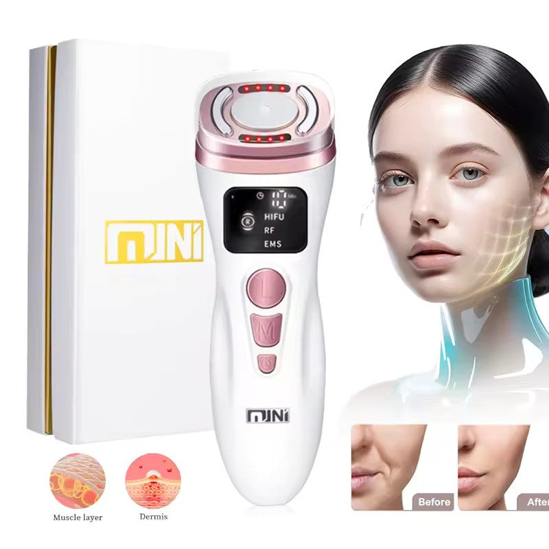 Aparat Facial cu Ultrasunete, Ems, Terapie Fotonica si Radiofrecventa, Mini Hifu