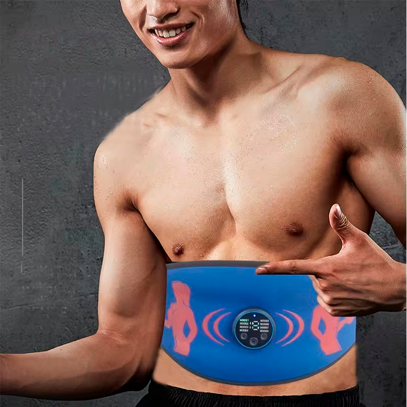 Centura Smart Fitness EMS, electrostimulare corporala cu electrozi integrati, Unisex, 8 programe, 15 nivele de intensitate