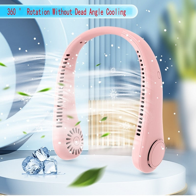 Ventilator portabil pentru gat, 5 trepte de viteza, reincarcabil USB tip C