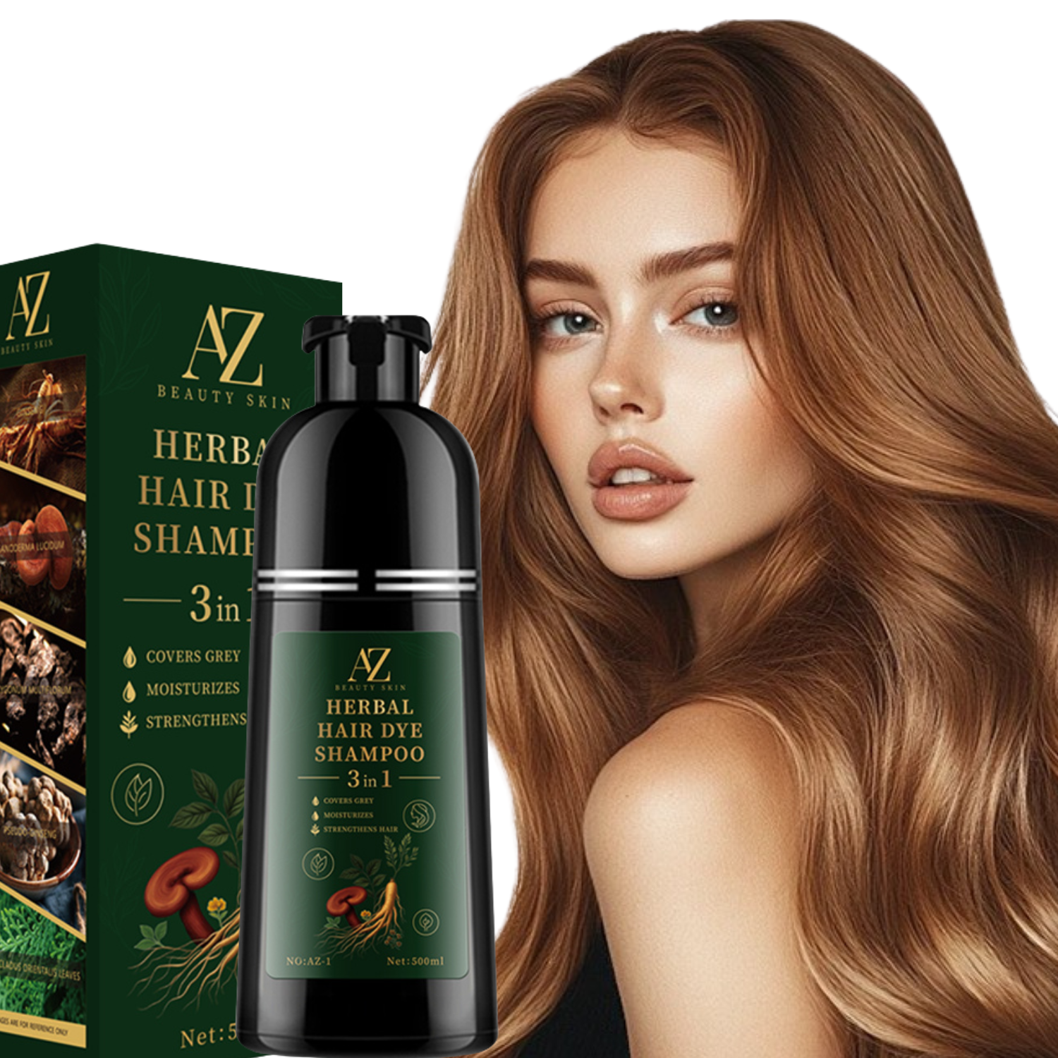 Sampon colorant pentru par, fara amoniac, unisex, 500 ml – AZ Beauty Skin®