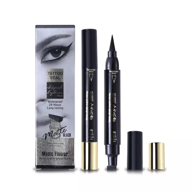 Eyeliner Lichid tip Carioca, cu Stampila 2 in 1, Music Flower, 4.5ml