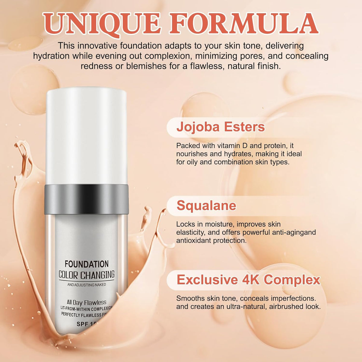 Fon de ten cu adaptare in functie de ten,  Color Changing TLM, 30ml