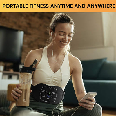 Centura electrostimulare abdominala ABS, smart fitness, ems training, electrozi integrati, 6 moduri, 18 trepte de Intensitate