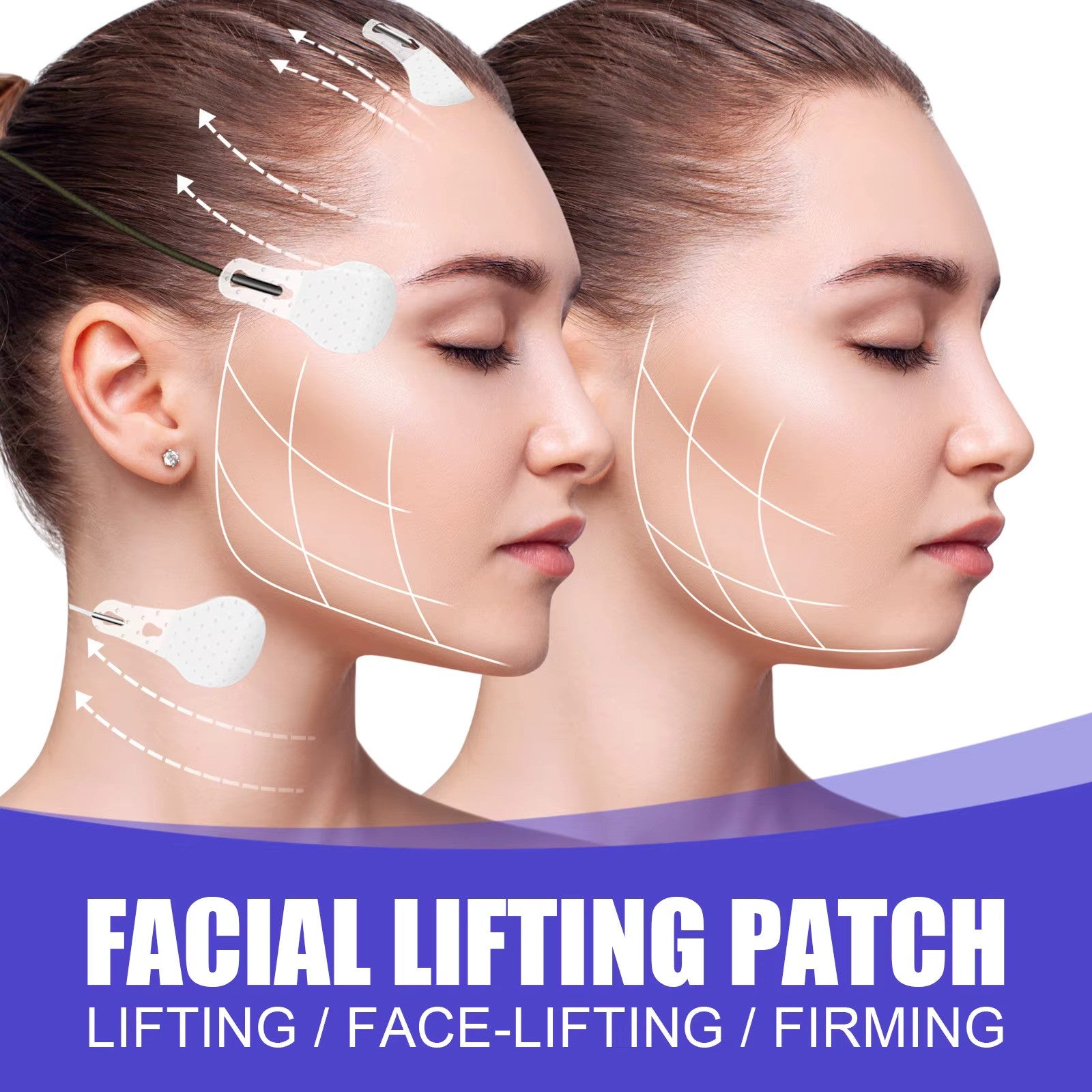 Set de stickere invizibile pentru lifting facial InstaLift, 60 bucati