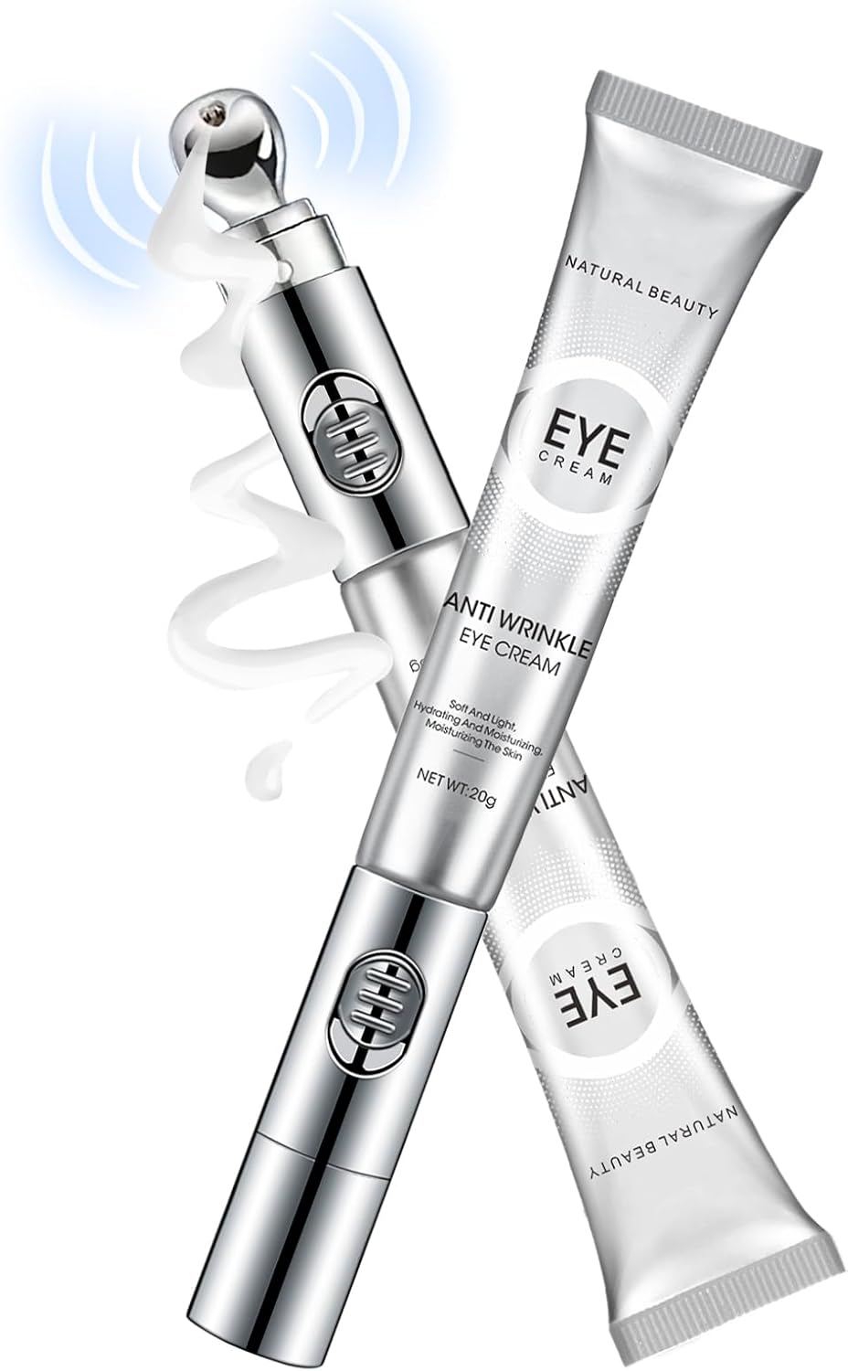 Crema de ochi antirid cu aplicator metalic si vibratii, 20 ml