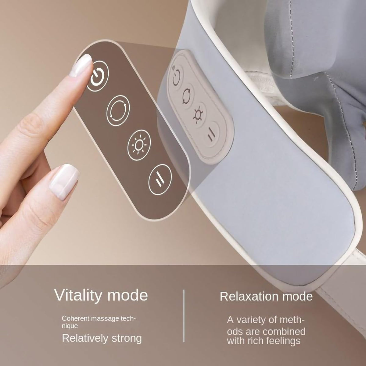 Aparat de masaj profesional electric Mini Neck N5, pentru gat si umeri,  functie de incalzire, fara fir, autonomie 90 minute