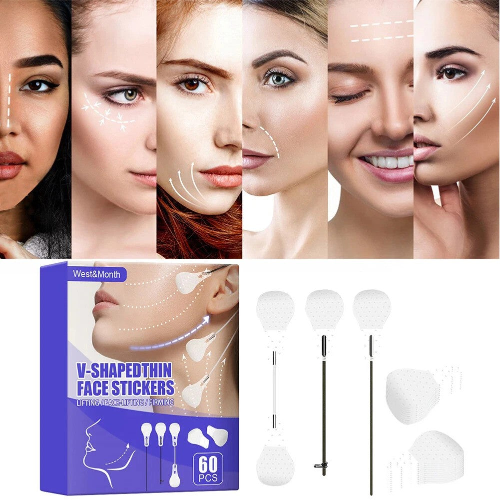 Set de stickere invizibile pentru lifting facial InstaLift, 60 bucati