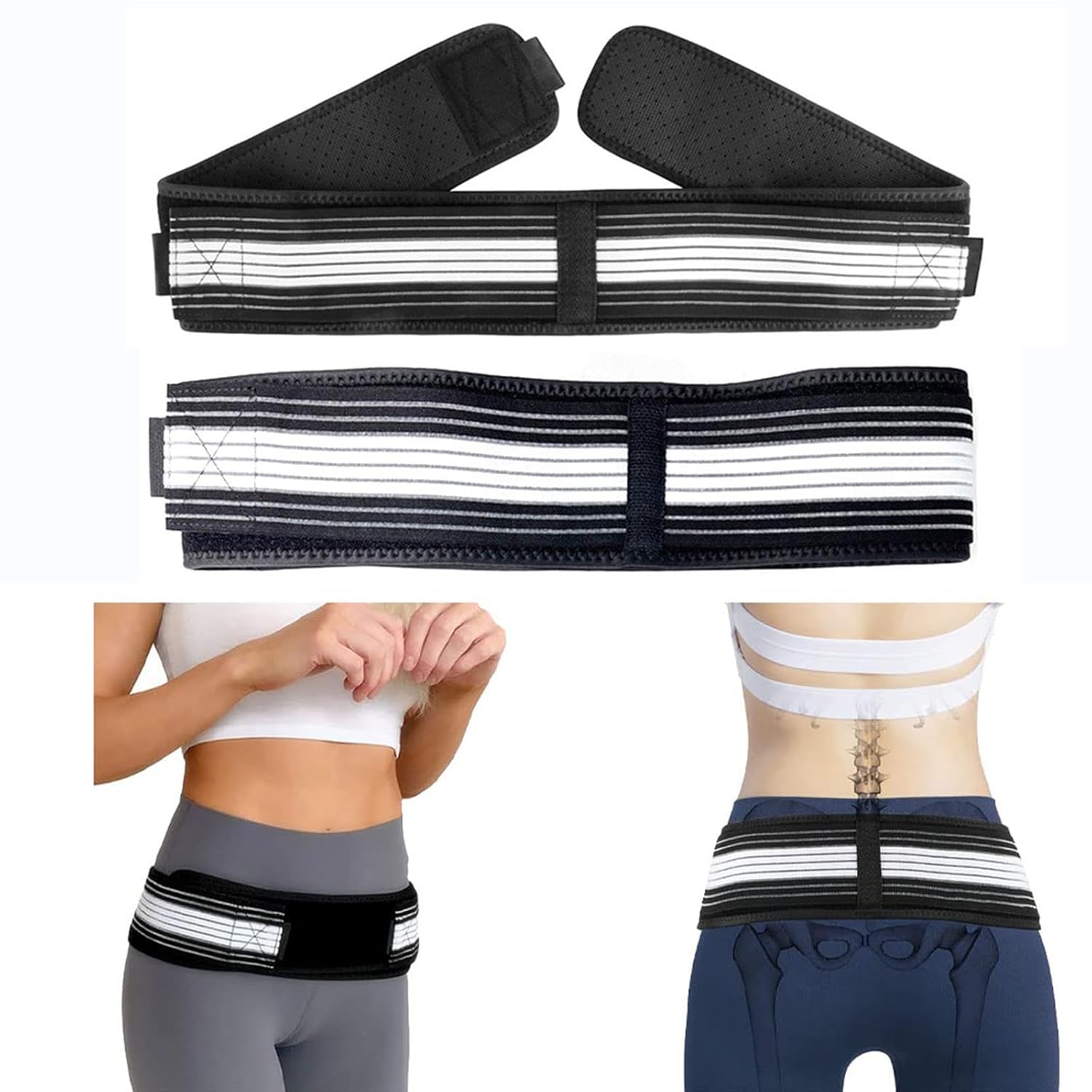 Centura SuportMax – Suport pentru șold, spate și zona lombară, unisex, cu 3 benzi elastice