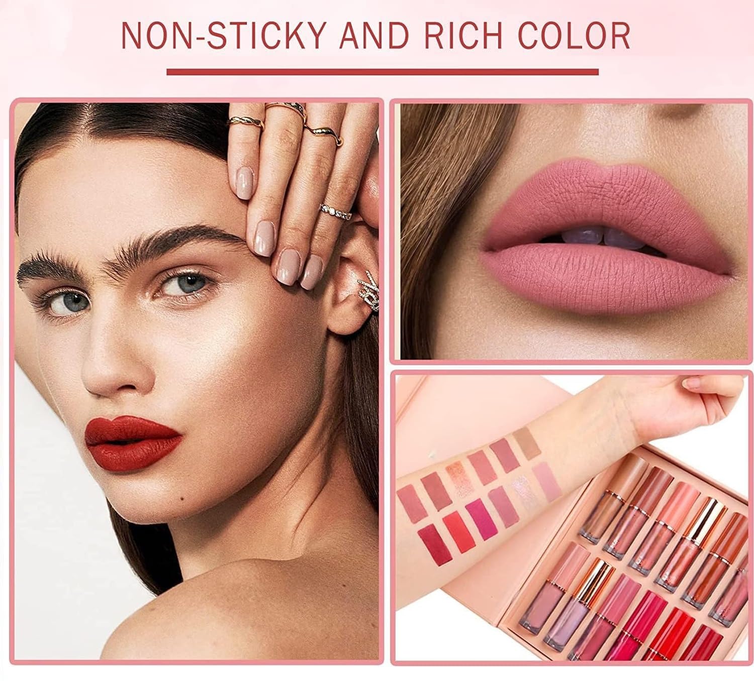 Set 12 rujuri rezistente la transfer mate si glossy, Handaiyan, 2.5 ml