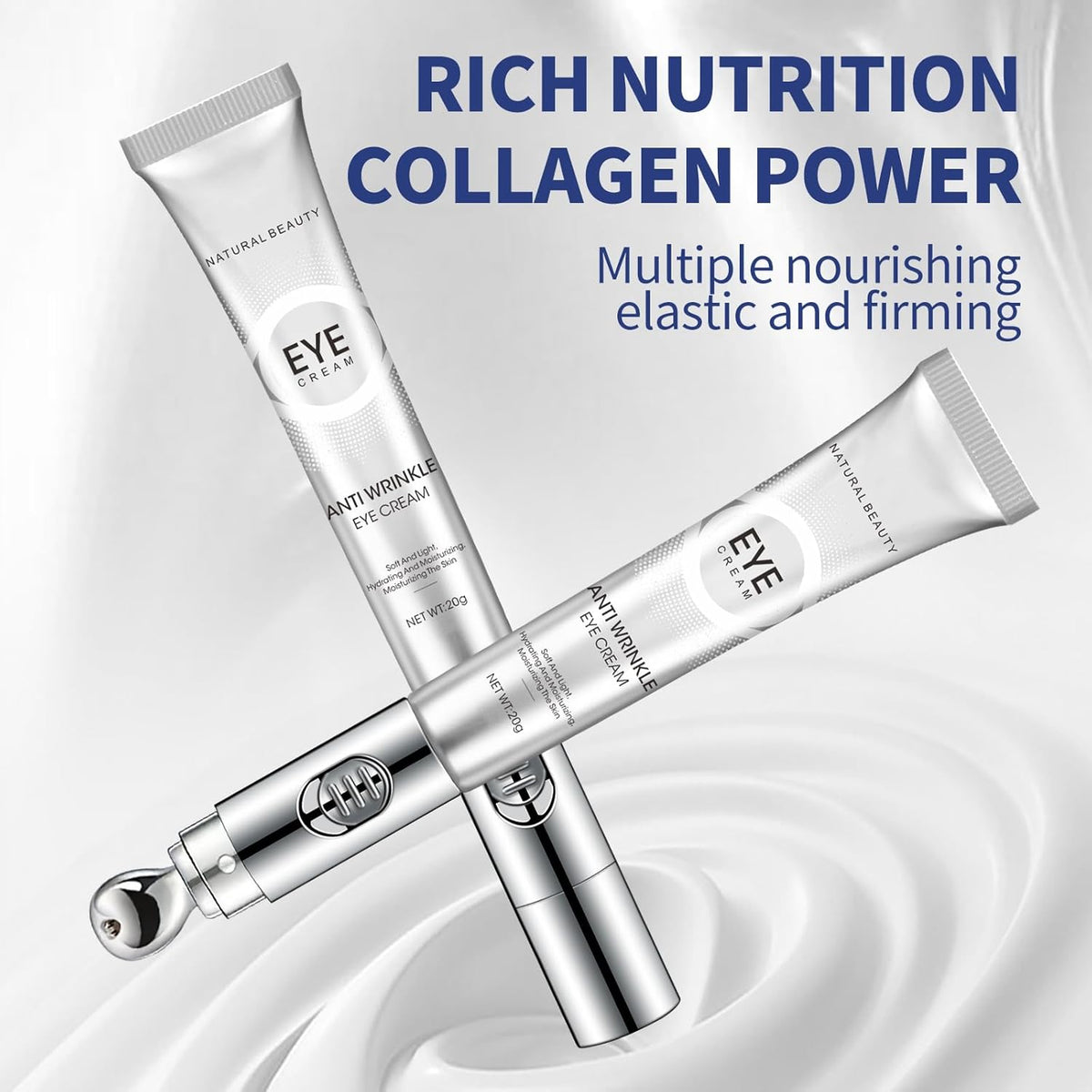 Crema de ochi antirid cu aplicator metalic si vibratii, 20 ml