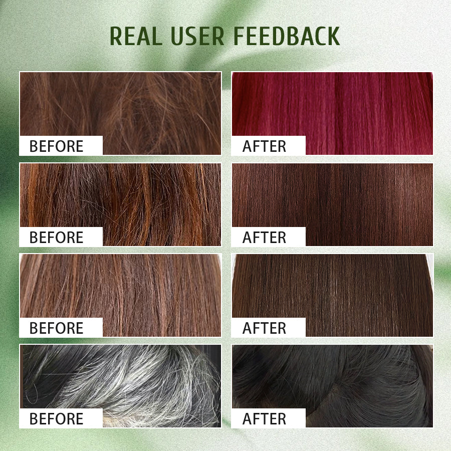 Rezultate inainte si dupa colorare cu sampon colorant pentru par fara amoniac, unisex, 500 ml – AZ Beauty Skin®