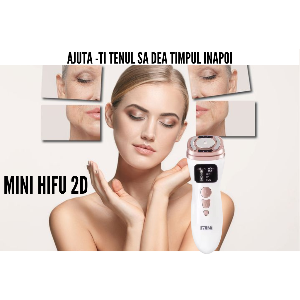 Aparat pentru lifting facial Mini Hifu cu Terapie Fotonica, Ems si Radiofrecventa, fermitate, anti- aging