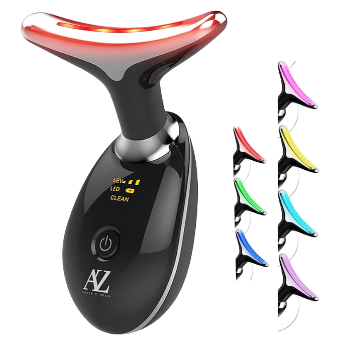 Aparat masaj facial cu LED & masaj termic – Fata si Gat | AZ Beauty Skin®