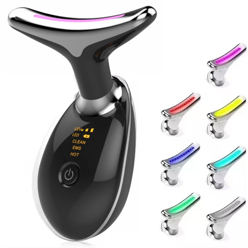 Dispozitiv facial anti-rid cu lifting și terapie LED pentru gât