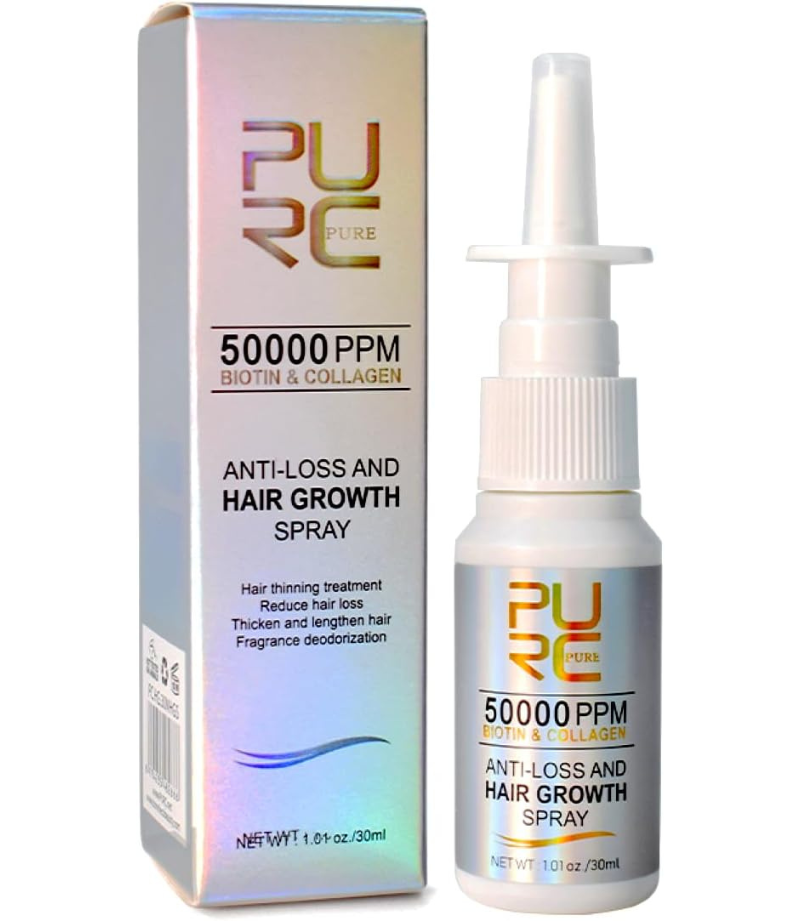 Spray pentru creșterea părului cu biotină și colagen pentru bărbați și femei, ser pentru întărirea părului, tratament pentru scalp anti-cădere