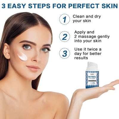 Crema de fata Mabox Retinol & Collagen, Acid Hialuronic 5%, Unt de Shea, Aloe Vera, Ulei de Jojoba, Vitamina E, 55 ml