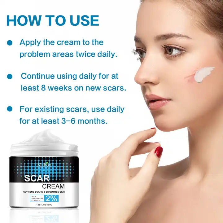 Crema cicatrizanta Mabox Scar Cream, Complex Dimeticona 2%, Aloe Vera, Tocoferol (Vitamina E), 55 ml