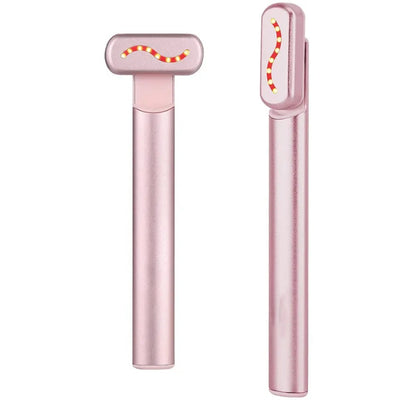 Aparat masaj facial 4 in 1, Smart Pen, pentru ingrijirea zonei ochilor, ten, gat cu lumina LED, EMS, Vibratii si Terapie calda