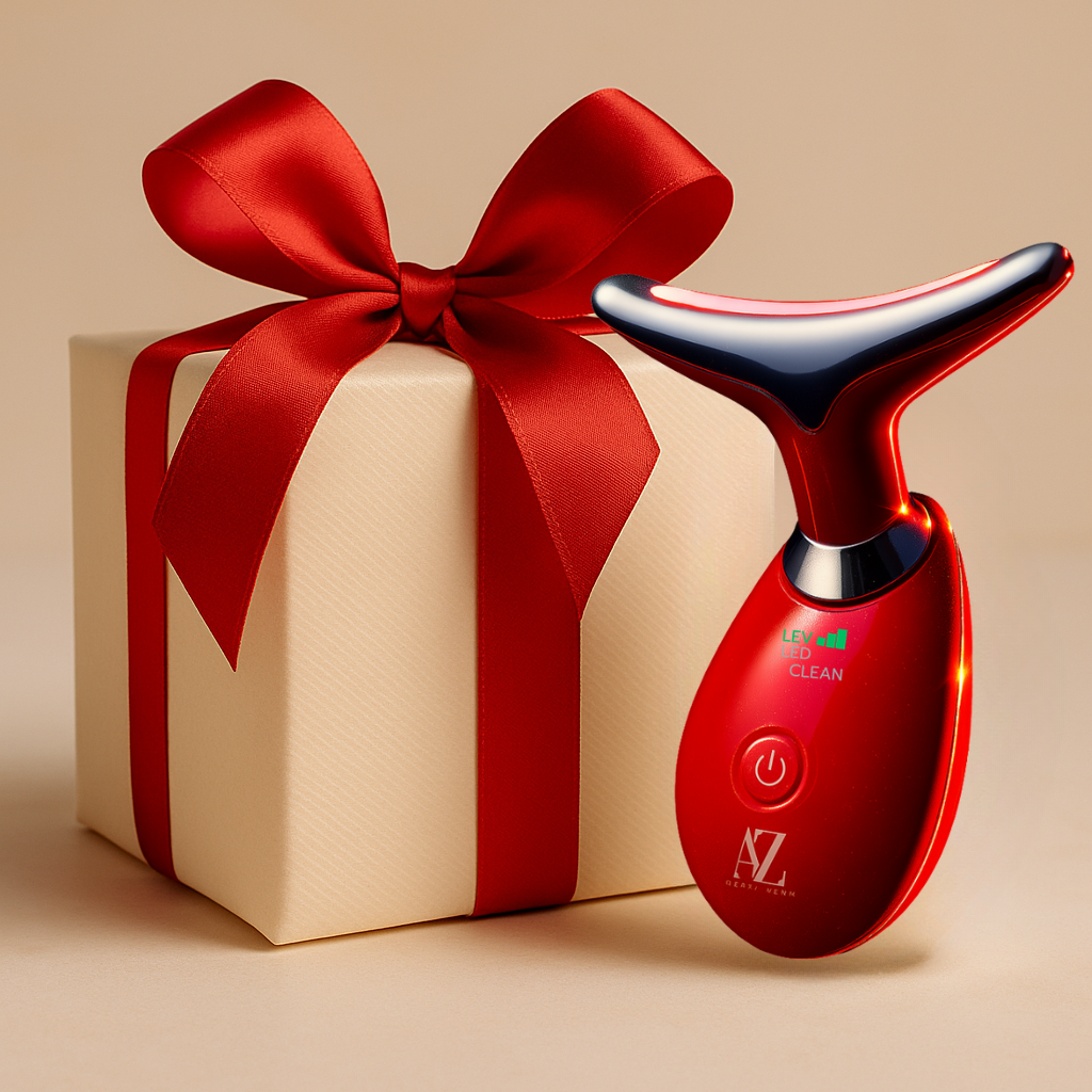 Aparat masaj facial cu LED & masaj termic – Fata si Gat cadoul ideal pentru orice femeie