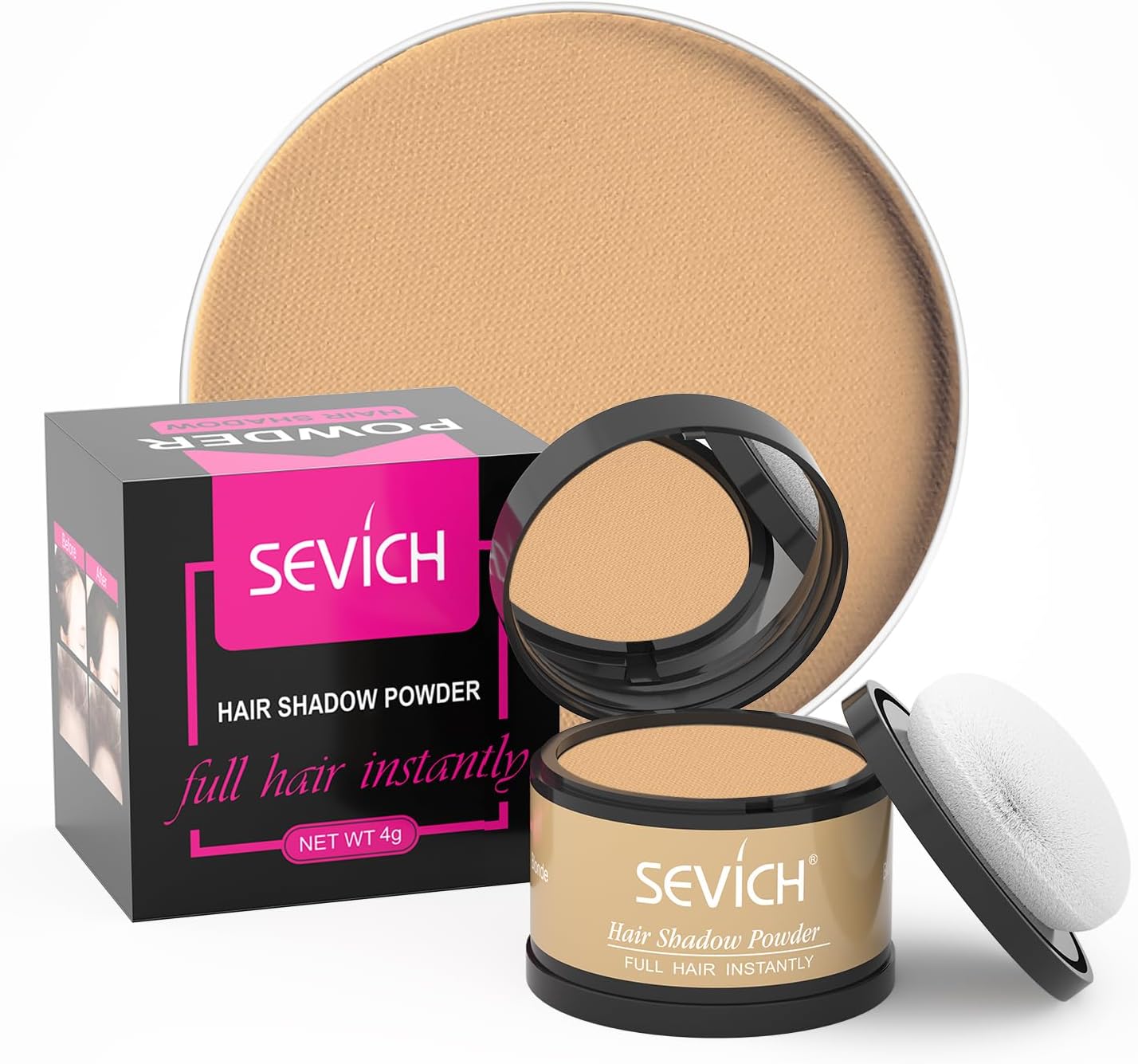 Pudra de par pentru camuflarea zonelor cu par rar, SEVICH