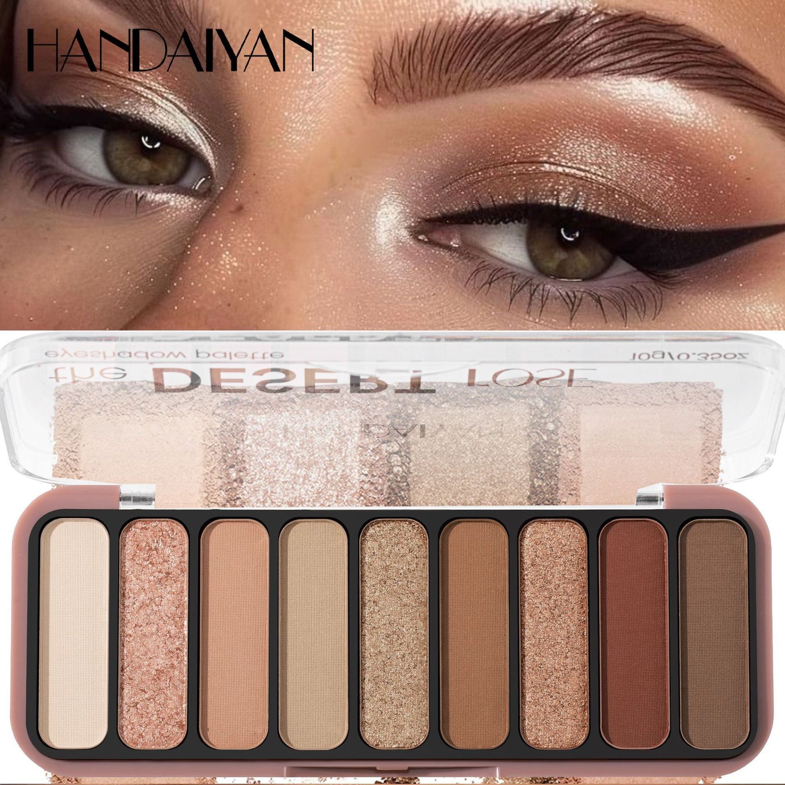 Paleta machiaj,HANDAIYAN, fard de ochi cu finisaj mat/ perlat, 9 culori
