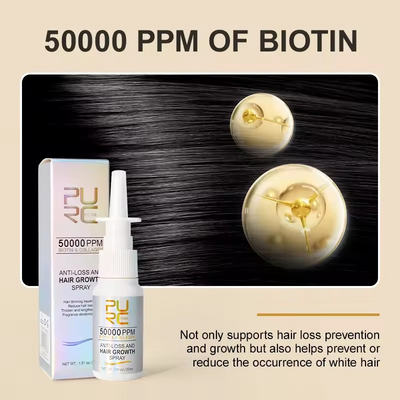 Spray pentru creșterea părului cu biotină și colagen pentru bărbați și femei, ser pentru întărirea părului, tratament pentru scalp anti-cădere