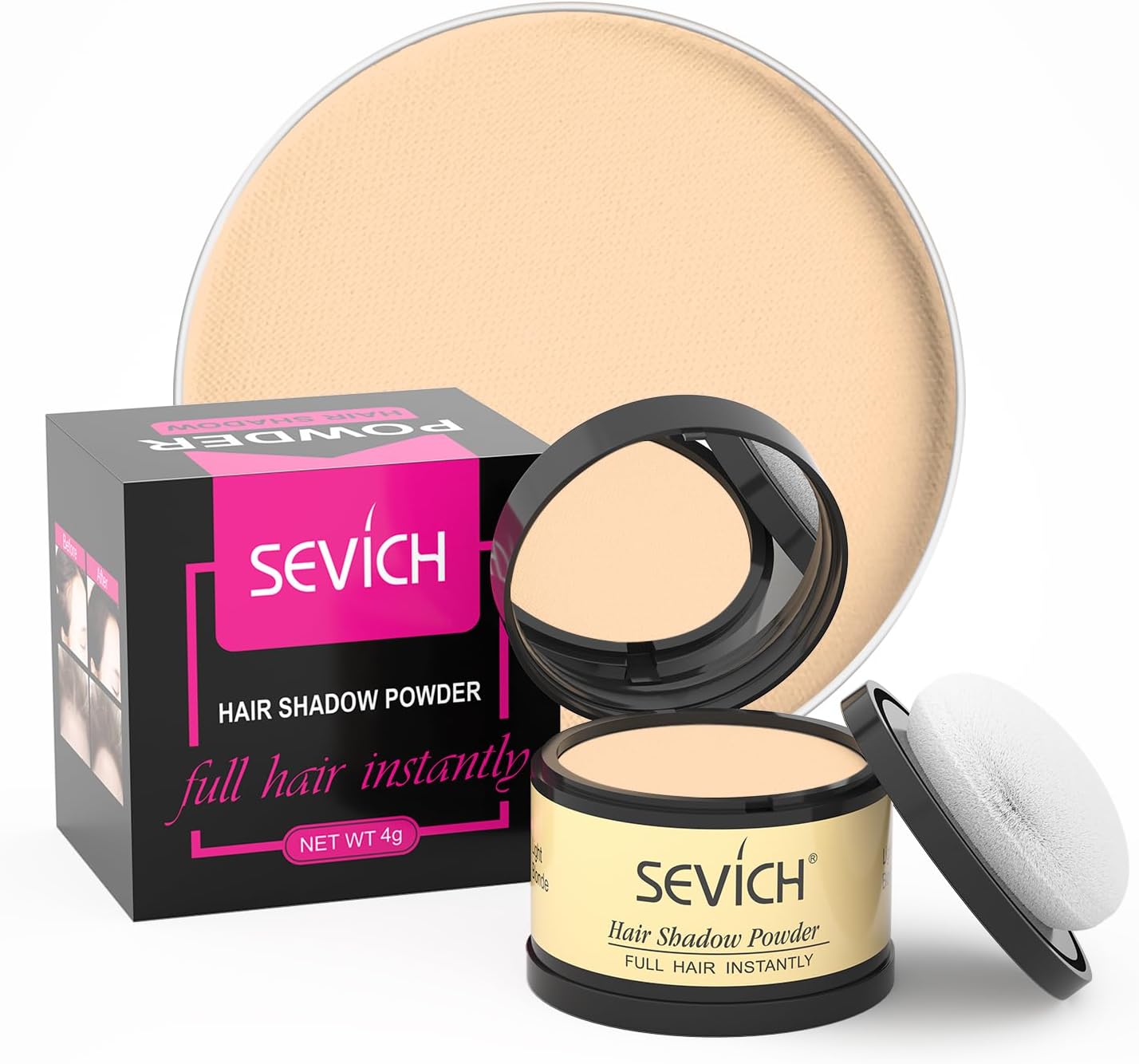 Pudra de par pentru camuflarea zonelor cu par rar, SEVICH