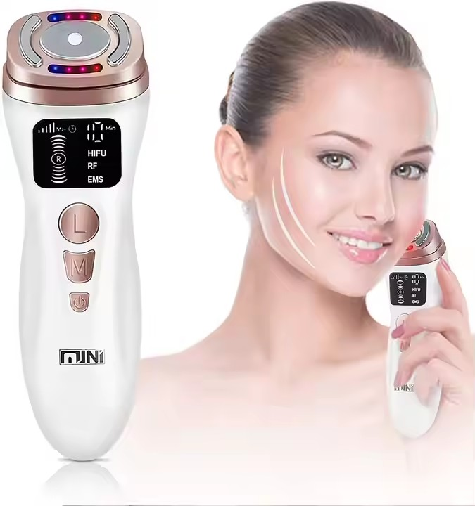 Aparat pentru lifting facial Mini Hifu cu Terapie Fotonica, Ems si Radiofrecventa, fermitate, anti- aging