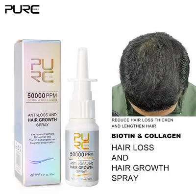 Spray pentru creșterea părului cu biotină și colagen pentru bărbați și femei, ser pentru întărirea părului, tratament pentru scalp anti-cădere