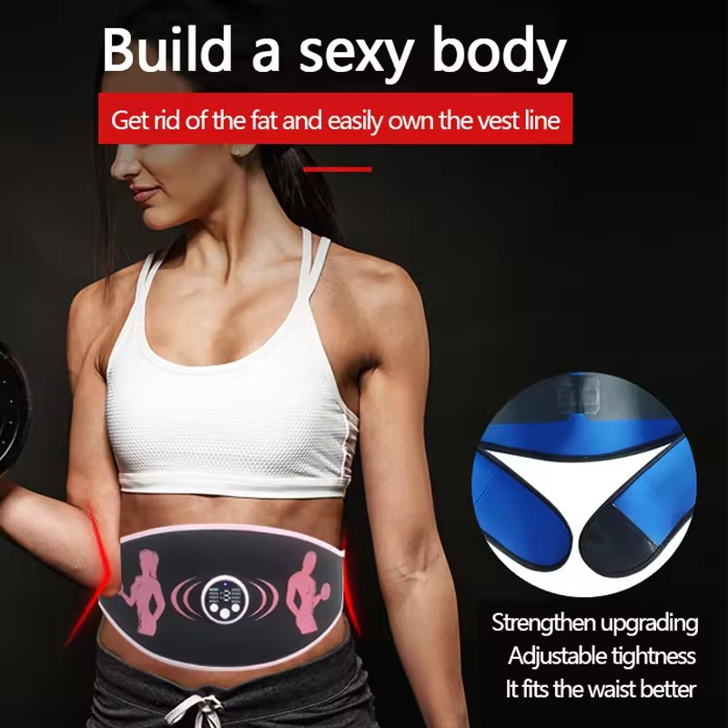 Centura Smart Fitness EMS, electrostimulare corporala cu electrozi integrati, Unisex, 8 programe, 15 nivele de intensitate