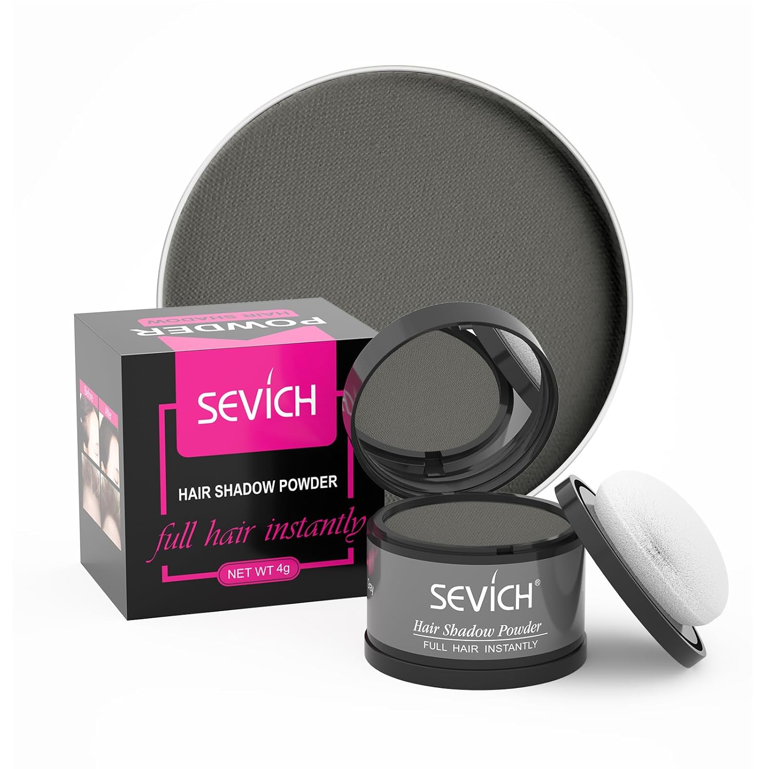 Pudra de par pentru camuflarea zonelor cu par rar, SEVICH