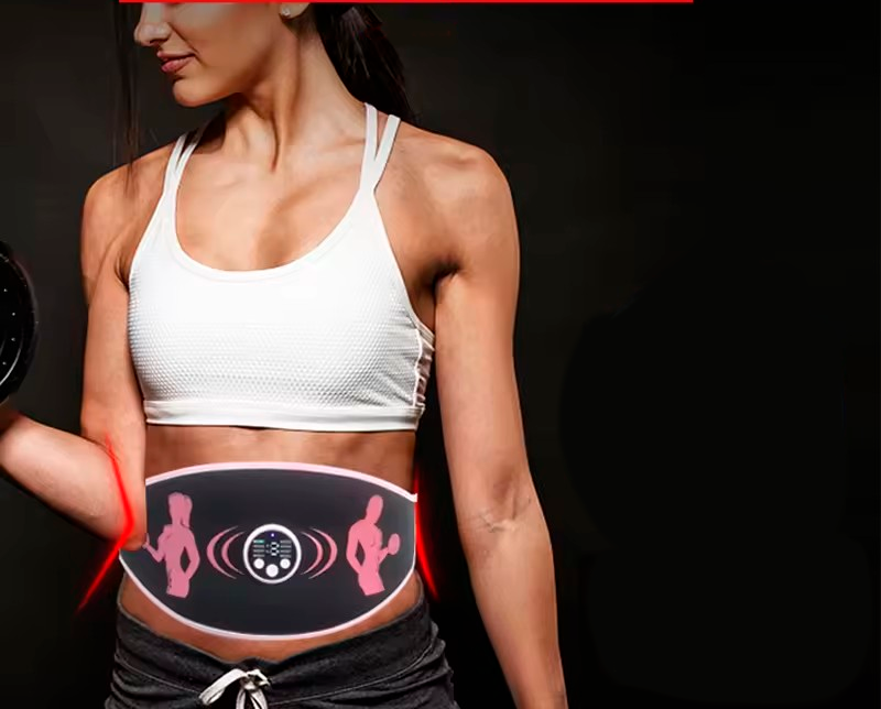 Centura Smart Fitness EMS, electrostimulare corporala cu electrozi integrati, Unisex, 8 programe, 15 nivele de intensitate