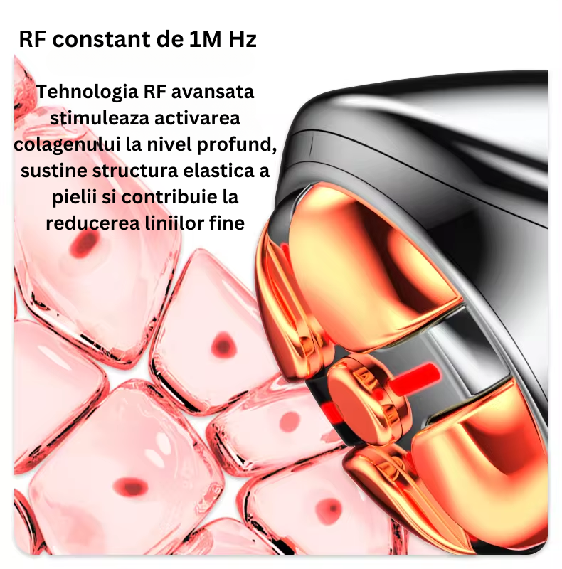 Aparat pentru masaj facial, Lifting si Intinerire cu Tehnologie Avansata RF 1MHZ si EMS, Photon Skin