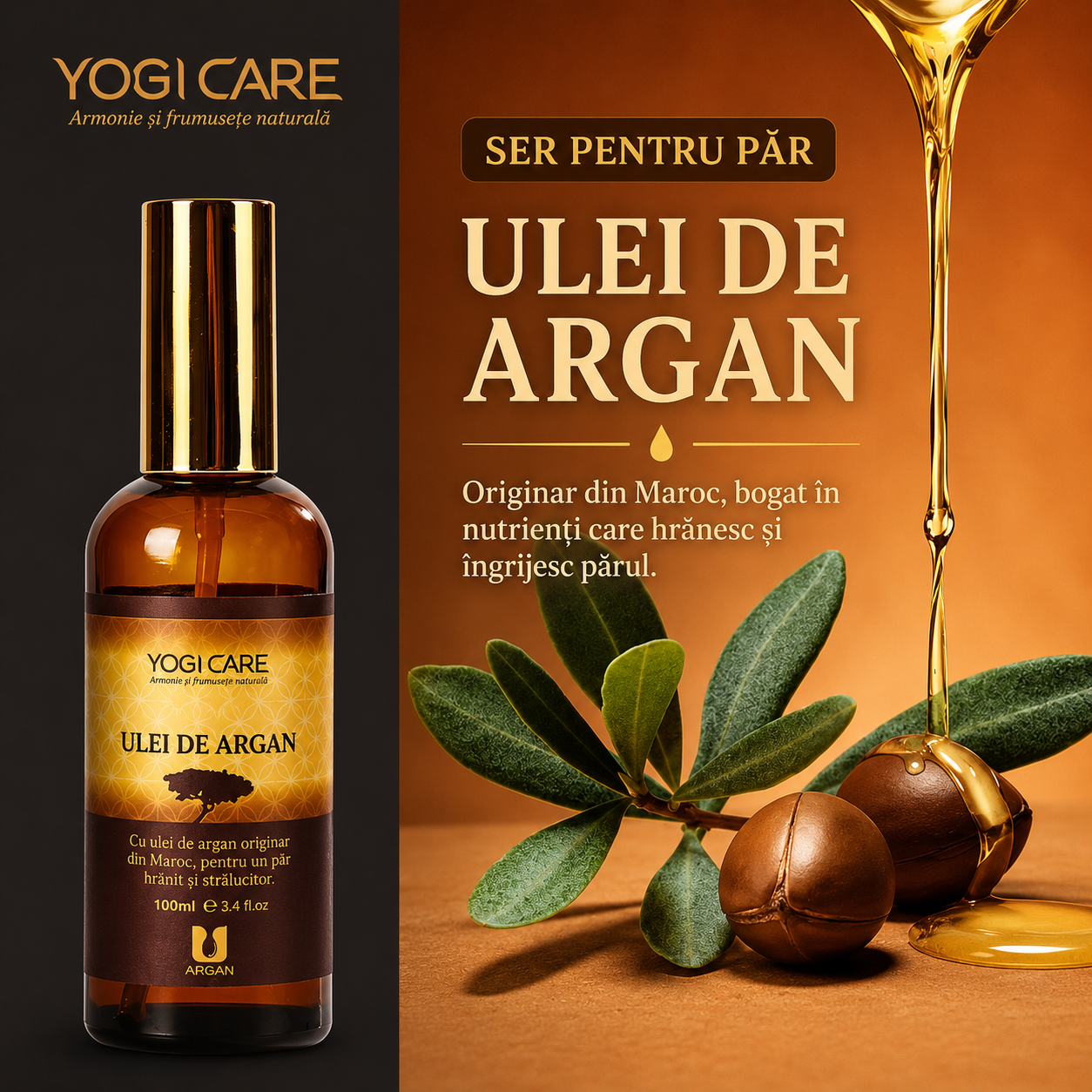 Ser pentru Păr cu Ulei de Argan Marocan 100 ml – Anti-Frizz
