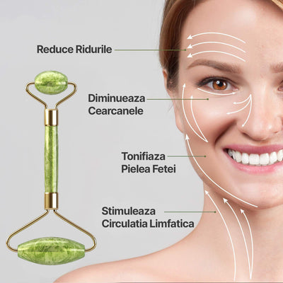 Rola dubla de Jad 100% naturala, Jade Roller