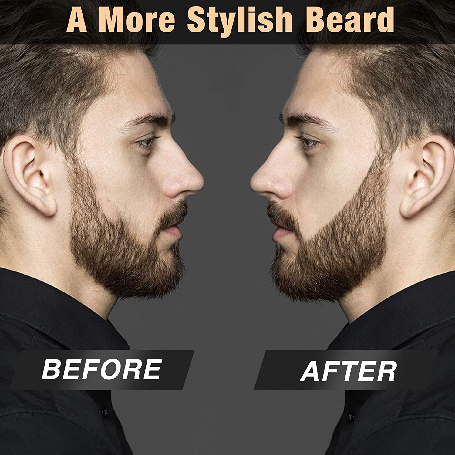 Kit Perie si Creion contur/umplere, pentru barba si mustata, Pen Beard