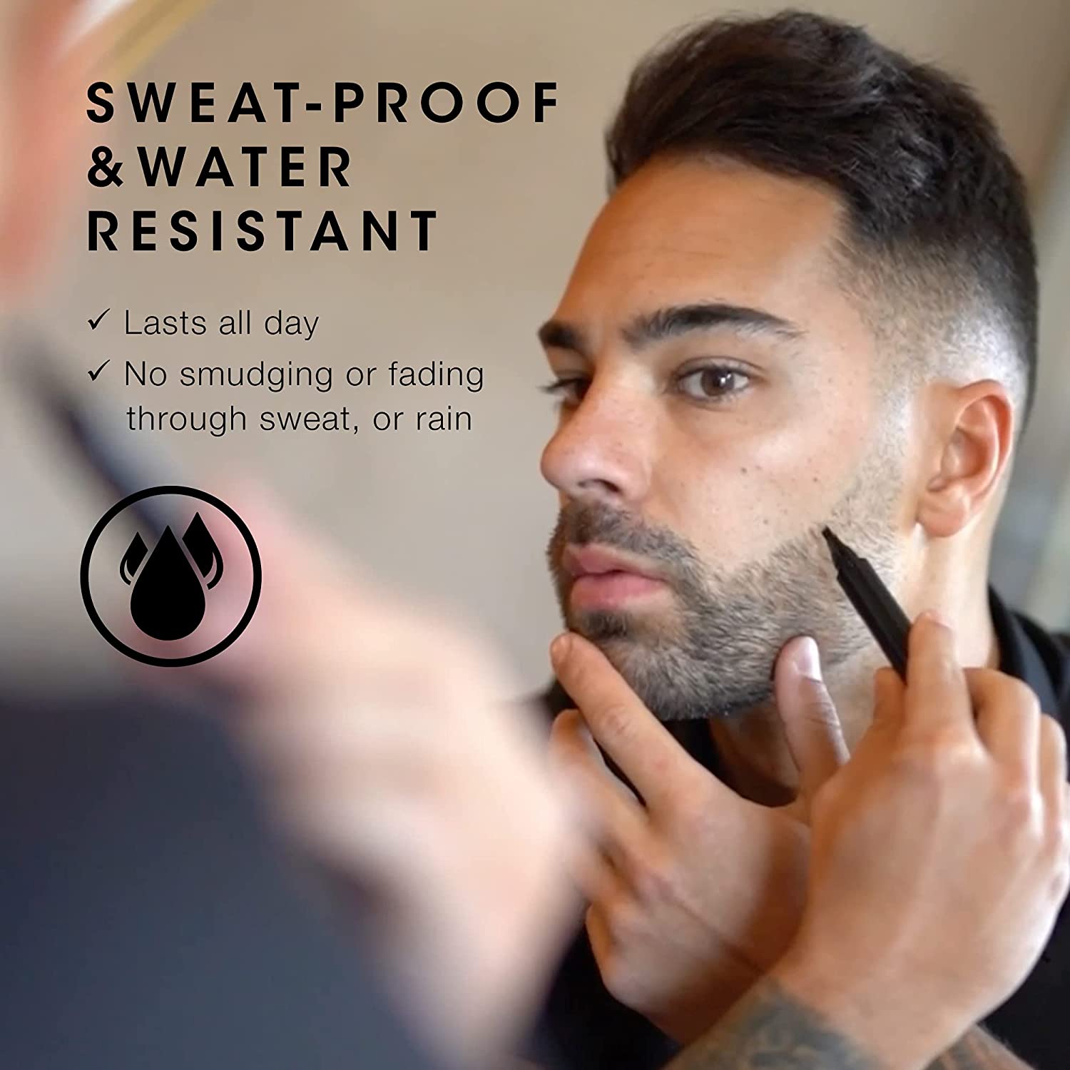 Kit Perie si Creion contur/umplere, pentru barba si mustata, Pen Beard