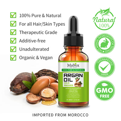 Ulei de Argan Mabox, organic, 100% pur, presat la rece, 30 ml