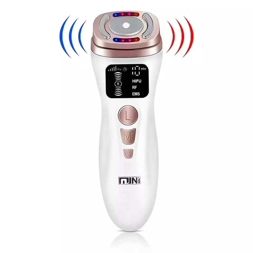 Aparat pentru lifting facial Mini Hifu cu Terapie Fotonica, Ems si Radiofrecventa, fermitate, anti- aging