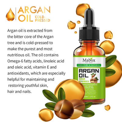 Ulei de Argan Mabox, organic, 100% pur, presat la rece, 30 ml