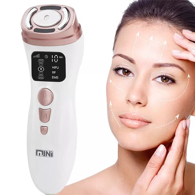 Aparat Facial cu Ultrasunete, Ems, Terapie Fotonica si Radiofrecventa, Mini Hifu
