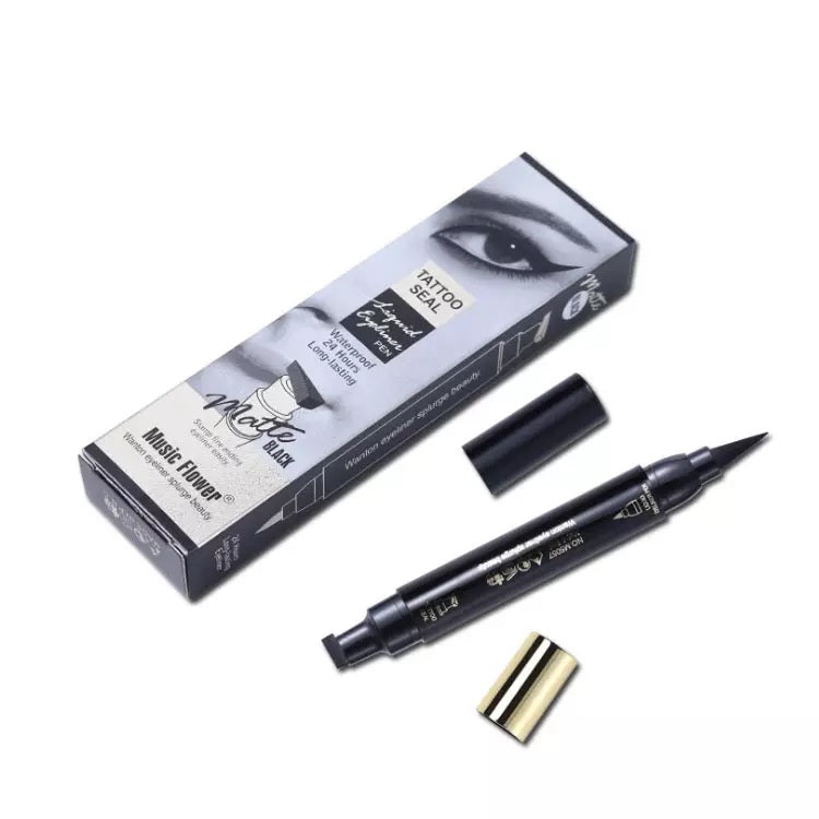 Eyeliner Lichid tip Carioca, cu Stampila 2 in 1, Music Flower, 4.5ml