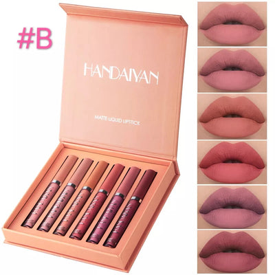 Set 6 rujuri mate rezistente la transfer, Handaiyan, 2.5 ml A-Z Beauty Skin